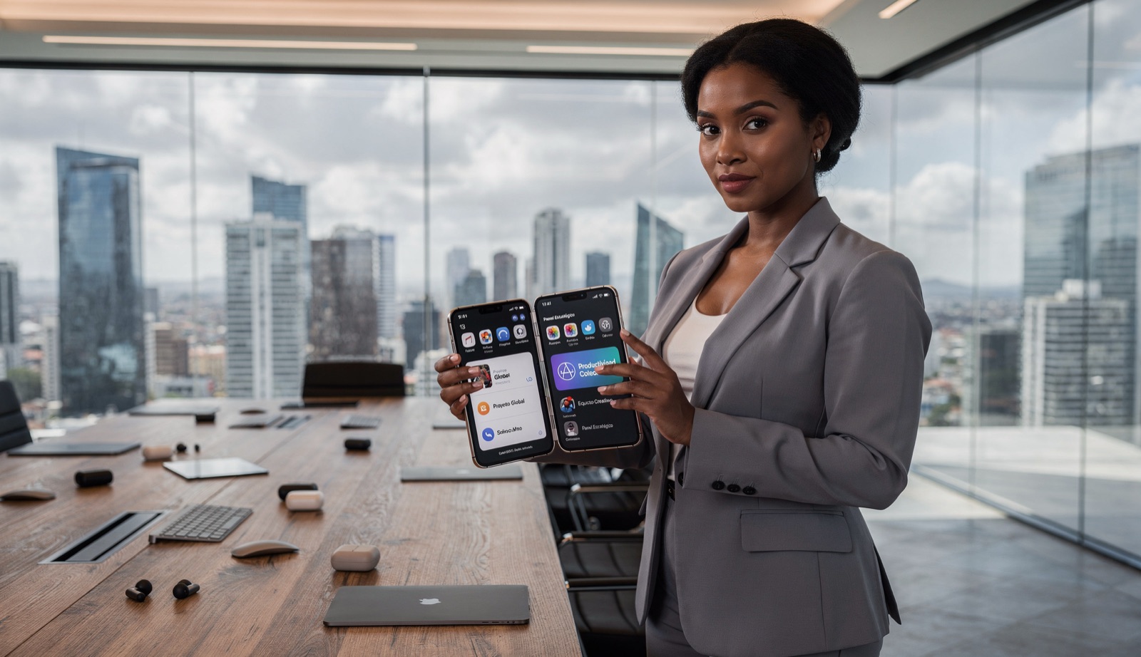 Concepto de iPhone plegable 2026 en formato pasaporte