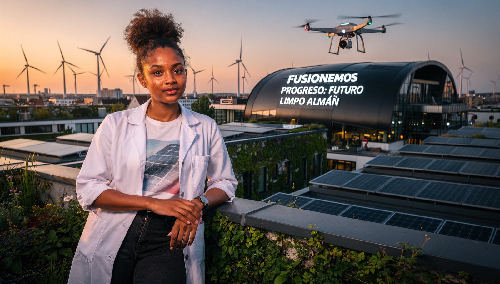 Ilustración editorial sobre innovación y energía