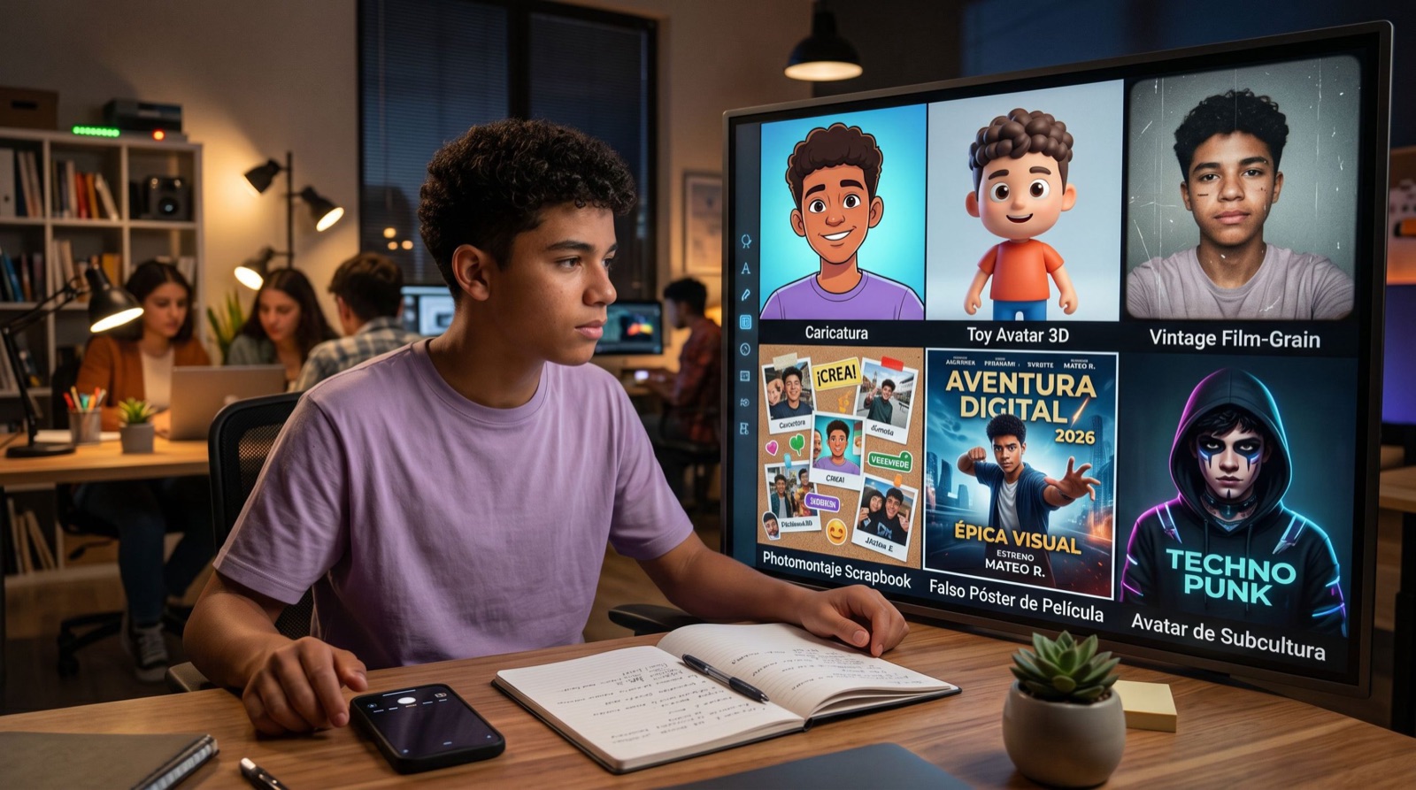 Tendencias visuales con IA: avatares, estilo película, collages y pósters